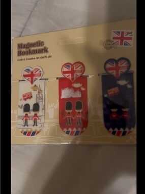 Magnetic Bookmark Set with Union Jack Heart Design - Red, White & Blue